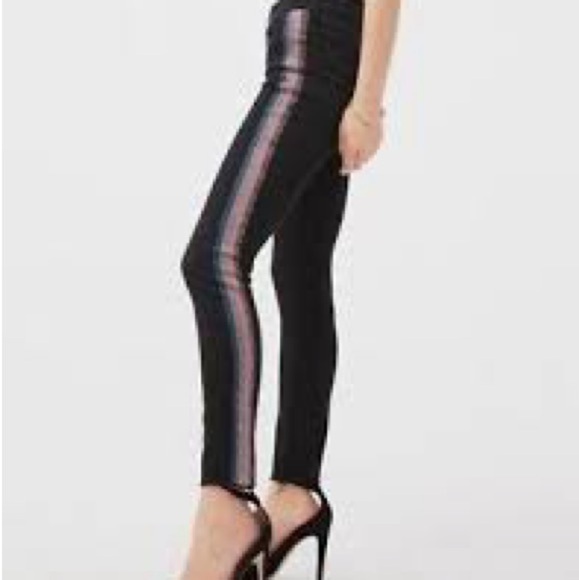 Mother High Waisted Looker Ankle Fray in Guilty Glitter Racer - Picture 2 of 5